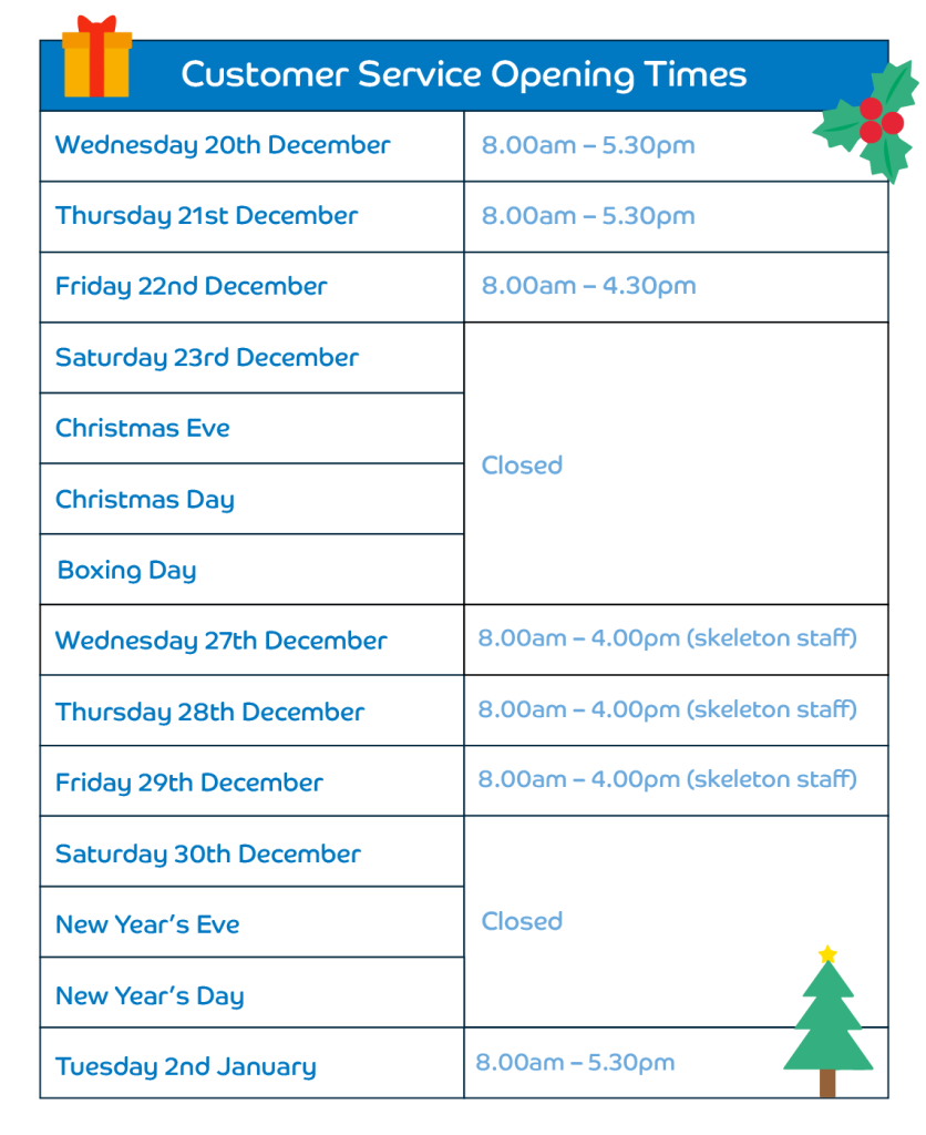 Christmas Opening Hours Rocialle AcuteCare